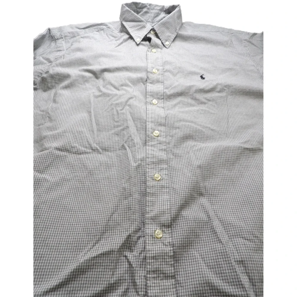 VTG 90s Ralph Lauren Yarmouth Plaid Button Down Shirt Men 17 32/33 Long Sleeves